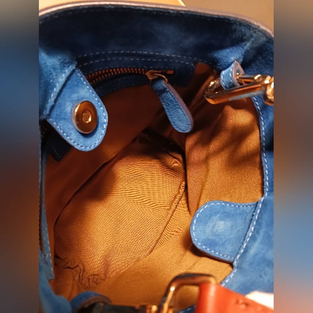 CLOSED royal blue suede crossbody bag - Picture 12 of 12